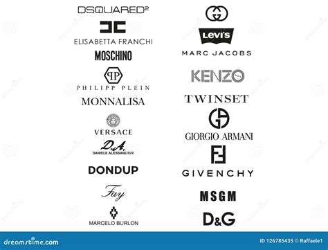 Collection Of Italian Clothing Houses Logos Editorial Image