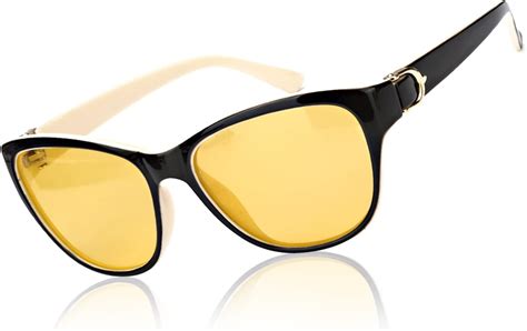 lvioe night driving glasses for women with polarized anti glare yellow lens classic
