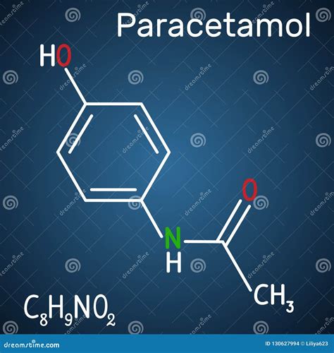 Paracetamol Acetaminophen Drug Molecule Structural Chemical F Stock