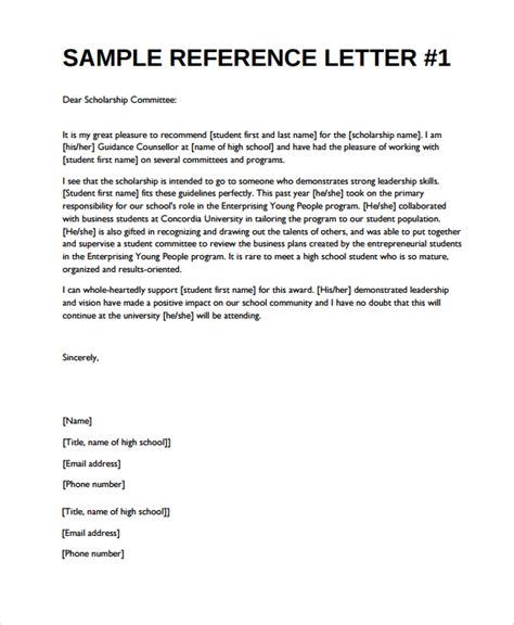 Free 6 Reference Letter Samples In Pdf Ms Word Riset