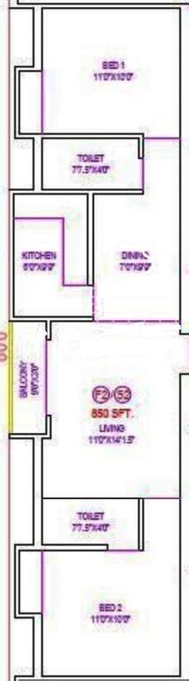 850 Sq Ft 2 Bhk 2t Apartment For Sale In Brownstone Foundations Quartz