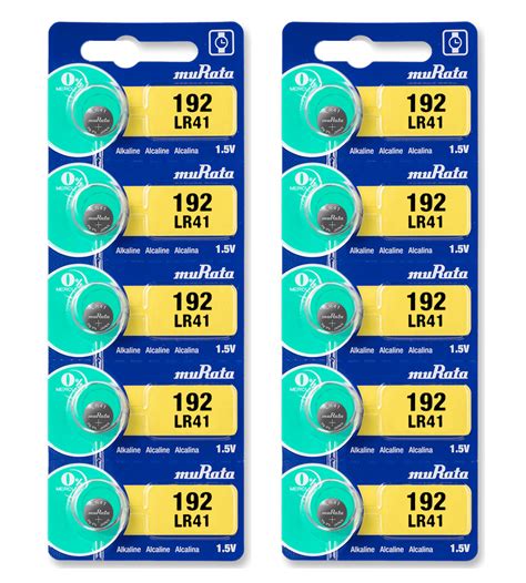 Murata Lr41 Battery 155v Alkaline Button Cell 10 Batteries