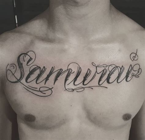 101 amazing chest word tattoo ideas that will blow your mind phrase tattoos word tattoos