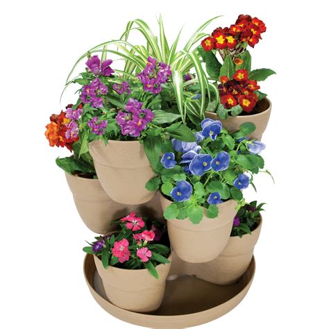 Bloomers Stackable Flower Tower Planter Holds Up To 9 Plants Great