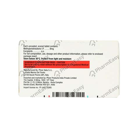Medrol 8 Mg Tablet 14 Uses Side Effects Dosage Composition