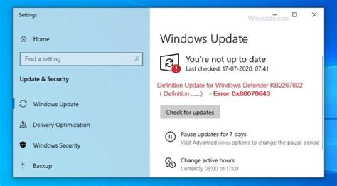 Fix Error Code 0x80070643 Windows Update Or Installation Error