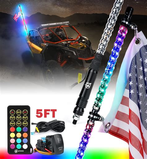 Buy Xprite 5ft Spiral Led Whip Lights Wrocker Switch And Remote Control