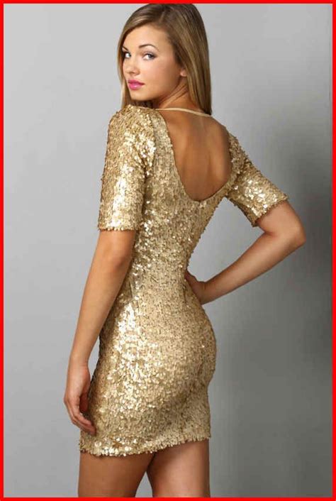 Gold Dress Party Dress Holiday Dress Sequin Dress 7900
