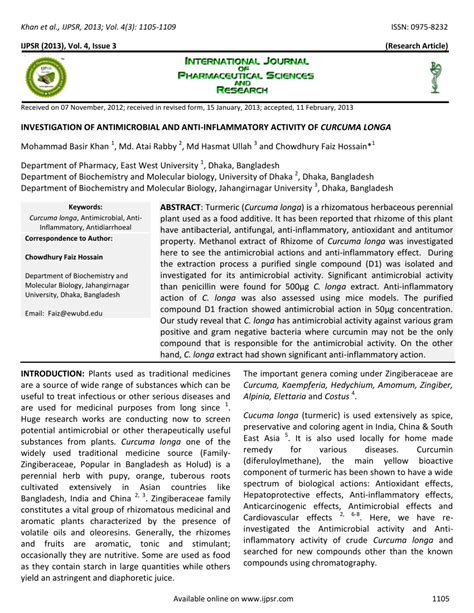 PDF INVESTIGATION OF ANTIMICROBIAL AND ANTI INFLAMMATORY ACTIVITY OF