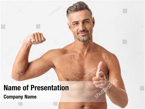 Powerful Shirtless Handsome Muscular Powerpoint Template Powerful