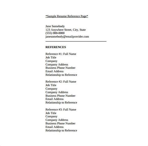 Reference Sheet Template - 34+ Free Word, PDF Documents Download | Free
