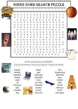 Nouns and Verbs Word Search Puzzles (2 Puzzles) by David Filipek