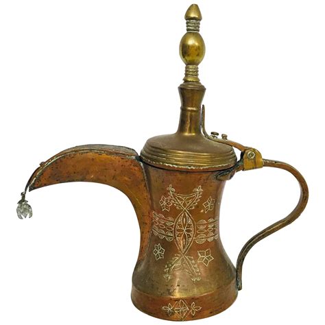 Th Century Middle Eastern Dallah Arabic Copper Coffee Pot At Stdibs