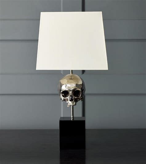 Skull Table Lamp Nickel Plated Blackman Cruz