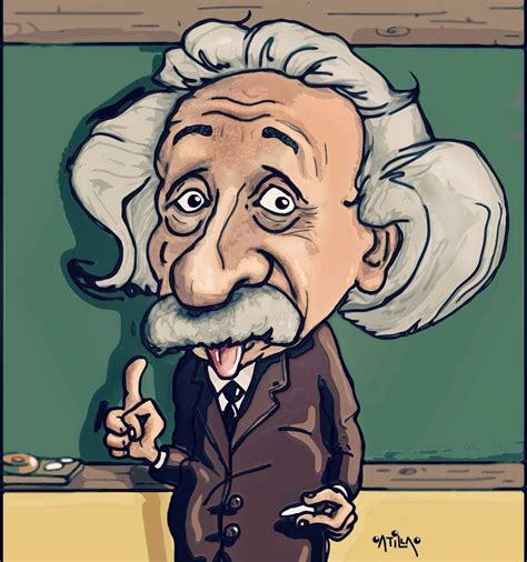 Albert Einstein Einstein Caricature Cartoon Illustration Drawing