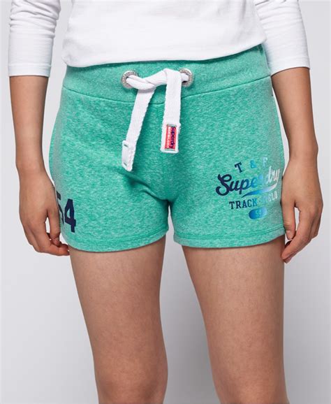 Womens Track And Field Lite Shorts In Lolly Teal Snowy Superdry