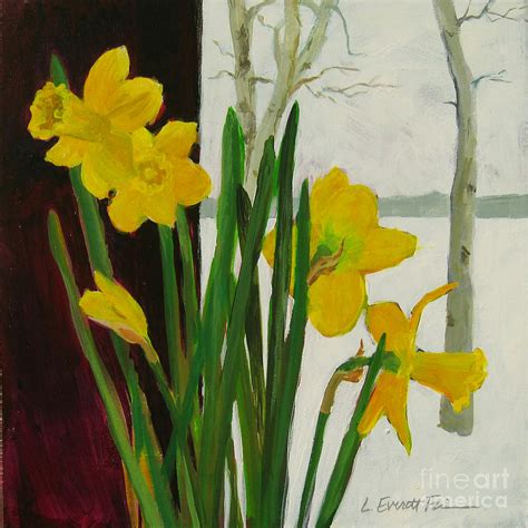 Winter Daffodils Painting By Lauren Everett Finn Fine Art America
