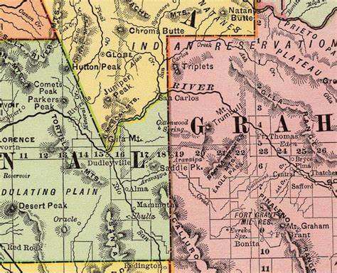 Old Map Arizona 1897 Vintage Maps And Prints