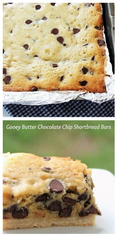Gooey Butter Chocolate Chip Shortbread Bars Recipe Chocolate Chip