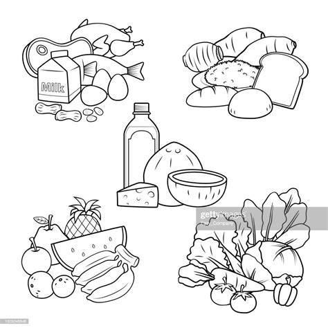 Black And White Cartoon Food Nutrition Pictures For Kids This Is A