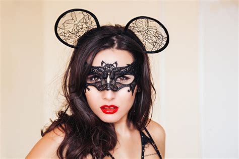 Disney Lace Mickey Ear Headband Adult For Woman Black Minnie Etsy