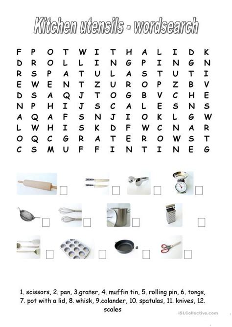 kitchen utensils worksheet - Free ESL printable worksheets made by