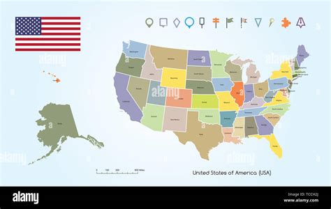 Usa Map Flag High Resolution Stock Photography And Images Alamy
