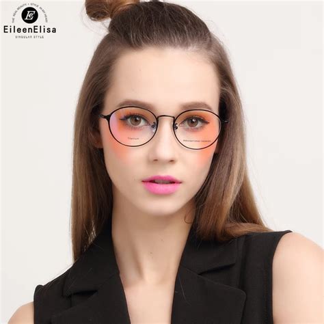 ee titanium round eyeglasses frames women prescription glasses circle glasses retro clear lens