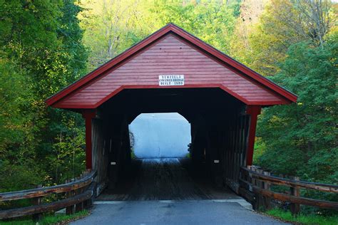 Covered Bridge In Autumn Photograph By Virginia Pakkala