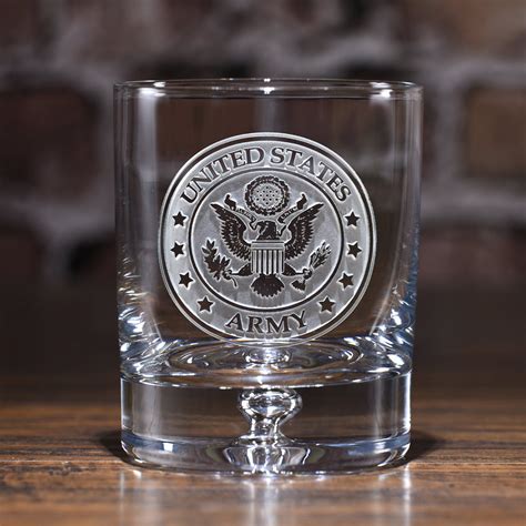 Whiskey Glass Engraved With U S Army Seal Military Barware Favorite Things T Whiskey