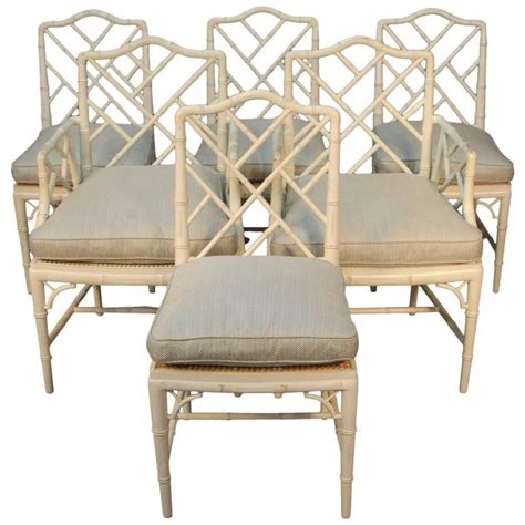 Chippendale Style Set of Six Faux Bamboo Chairs | Bamboo chair, Faux