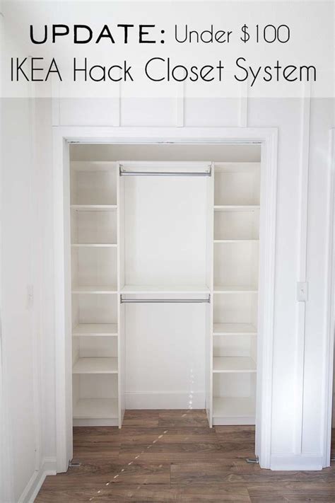 The houdini part was getting an ikea expedit shelving unit, which measures 58 5/8 inches wide, into in a closet that is only about 1/2 to 3/4 inch wider than the expedit itself. Our Under $100 IKEA Hack Closet Makeover | Southern ...