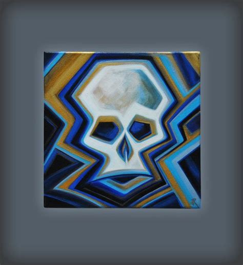 Abstract Skull Painting Acrylic On Stretched Canvas 12 X 12 15