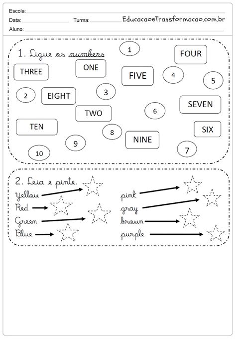 Avaliação De Ingles 1 Ano Fundamental