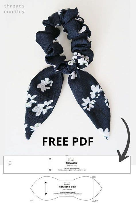 Want To Make Your Own Diy Scrunchies Use This Free Printable Sewing