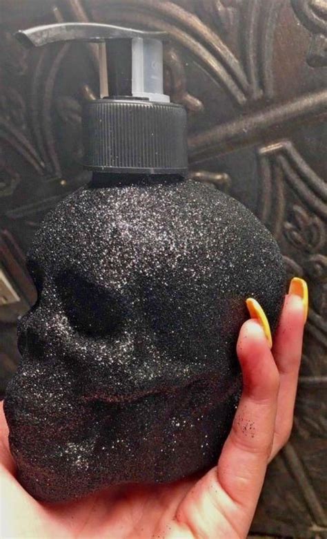 If you are looking for a great way to customize your counter consider the moen soap/lotion dispenser in matte black. Skull Black Glitter Hand Soap Dispenser (With images ...