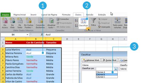 Microsoft Excel 2010 Classificar Por Cor De Célula Fonte Ou ícone
