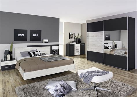 schlafzimmer set  grau metallic woody   eiche modern moebel