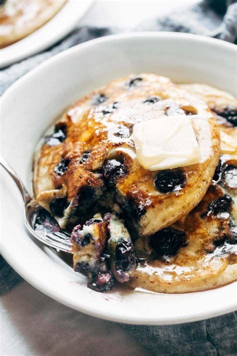 Fluffiest Blueberry Pancakes Recipe Pinch Of Yum