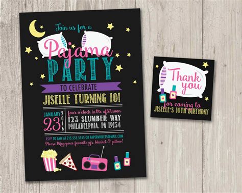 Pajama Party Invitation Slumber Party Invitation Sleepover Etsy Hotel