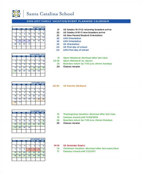 Calendar Of Events Template 2016 Hq Template Documents