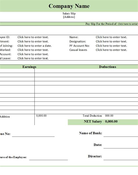 50 Salary Slip Templates For Free Excel And Word Templatehub