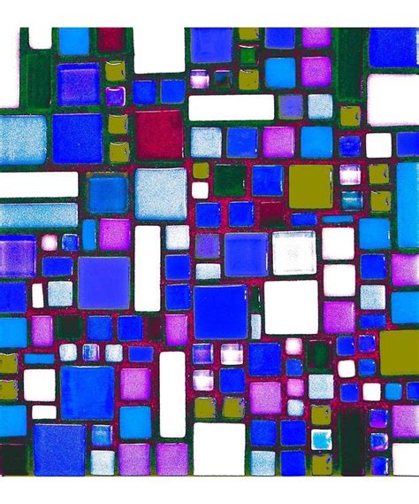 Blue Square Mosaic Pattern Photography Of Mosaic Art Abstract Mosaic