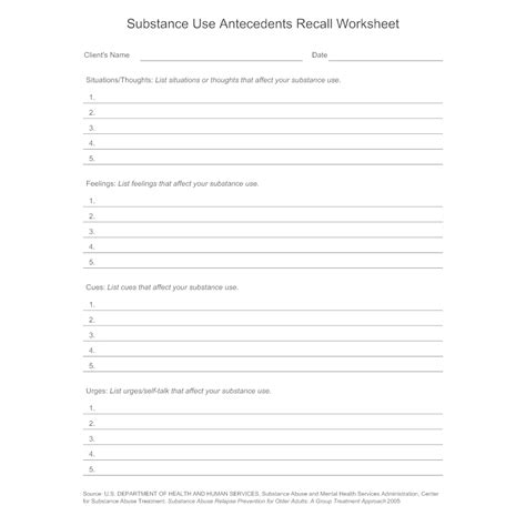 Printable Identifying Triggers Worksheets