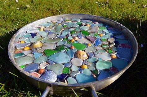 Diy Sea Glass Stepping Stone Stepping Stones Diy Garden Stepping