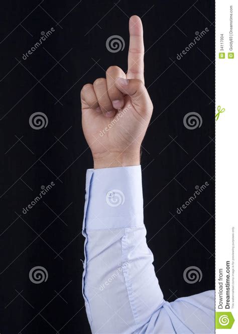 Index Finger Raised Stock Photo Image Of Hand View 34117004
