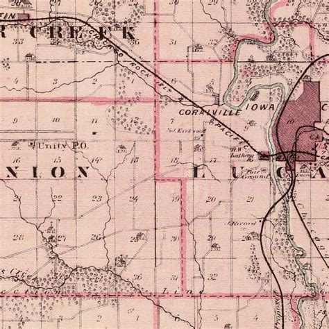 Vintage Map Of Johnson County Iowa 1875 By Teds Vintage Art