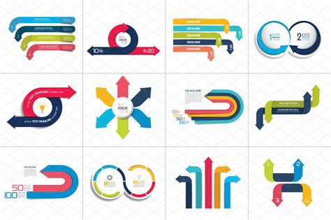 Set Of Arrows Infographic Background Graphics ~ Creative Market
