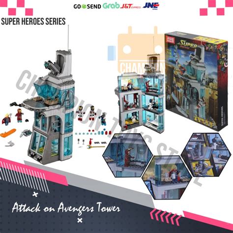 Lego Marvel Attack On Avengers Towers 7114super Heroes Avengers Dvn64