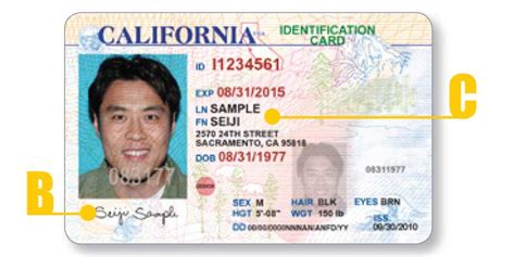 California Id Card Front California Dmv Practice Test
